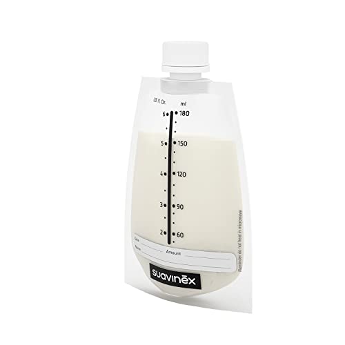 Suavinex, 20 Bolsas de Almacenamiento de Leche Materna. Pre-Esterilizadas. Para almacenar en el Frigorífico o en el Congelador. Con Área...
