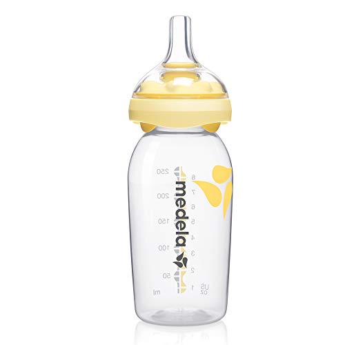Medela Calma Tetina de leche materna sin BPA con biberón de 250 ml - Favorece el comportamiento natural de succión del bebé y se completa...