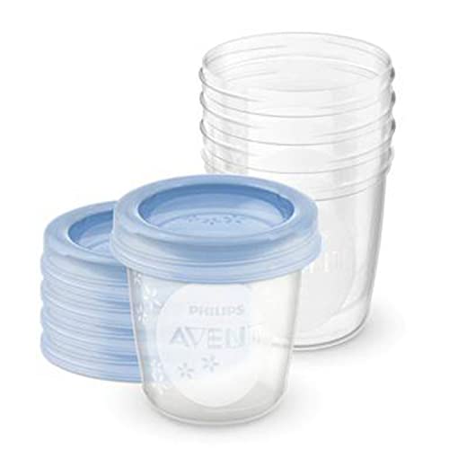 Philips Avent - Set de recipientes para leche materna (5 recipientes 180 ml + 5 tapas)