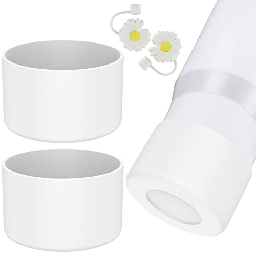 JTWEB 2pcs PARA DE PARTILLA DE SILICONA CON 2 puntas de paja Botella anti-Botella inferior cubierta resistente al calor resistente a la...