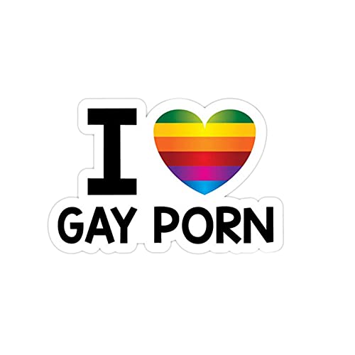 Eteslot I Love Gay Porn Funny Car Bumper Sticker, I Love Gay Porn Sticker Calcomanía para la Pared del Coche o computadora, Chritmas Prank...