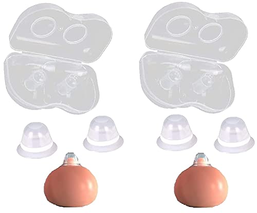 Finever 2 pares de pezones para pezones invertidos planos para lactancia materna o mujeres silicona con funda transparente
