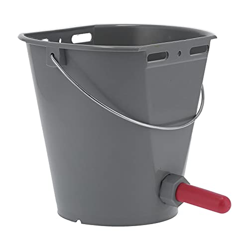 WNSC Dispositivo de alimentación de Leche, Cubo alimentador de Accesorios de Granja con básculas Transparentes con 2 tetinas para...