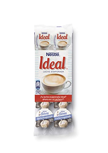 Nestlé Ideal - Leche evaporada semidesnatada en porciones - Caja de leche evaporada 24 x 10 x 0.075 g