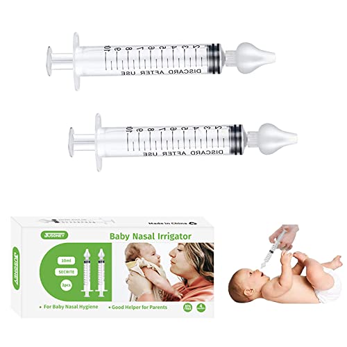 JUSONEY - Jeringa nasal para bebé – Profesional mosca para riego con puntas nasales de silicona de alta calidad limpias y reutilizables...