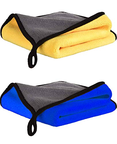 ILLUVA Toalla Secado Coche, 30x40CM Bayetas Limpieza de Microfibra, Paños de Microfibra Coche Super Absorbente, Set de 2