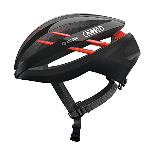 Casco de carreras ABUS Aventor Quin - Casco de bicicleta inteligente con detección de colisión y sistema de alarma SOS - Para hombres y...