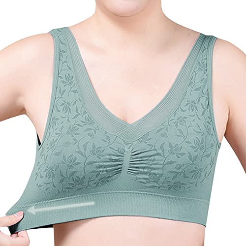 SUPTTING Sujetador Mujer Sin Aros Mujeres Suave Transpirable Condensada Ropa Interior Cómodo Interior Con Aros De Mediana Edad Mamá...