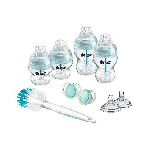Tommee Tippee Kit de Biberones Recién Nacido Anticólico, Tetina con Forma de Pecho y Sistema de Aireación Anticólico, Tamaños Mixtos,...