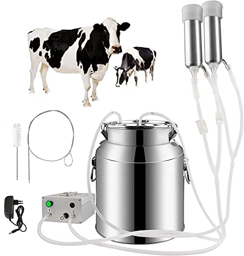 Ordeñadora para Vacas 7L Ordeñadora para Cabras y Vacas con Bomba de vacío de integración de succión Directa de Pulso y Dispositivo de...