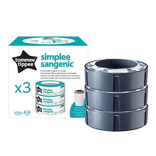Tommee Tippee Simplee Sangenic, Recambio para el contenedor, Paquete de 3 (solo compatible con el contenedor Simplee Sangenic)