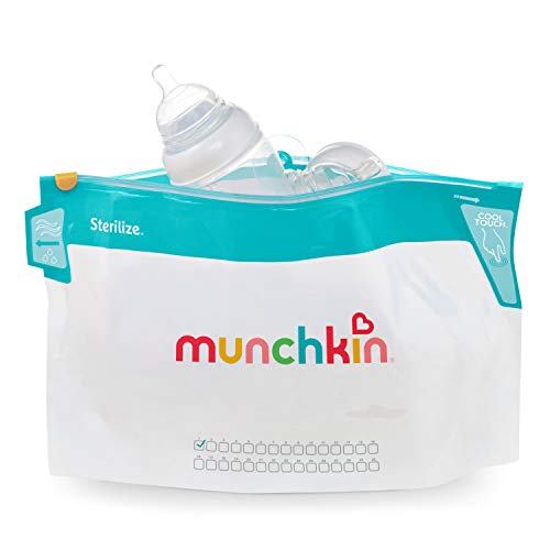 Munchkin Esterilizador de Biberones, Tetinas y Chupetes, Bolsas de Esterilización para Microondas, 6 Bolsas Esterilizadoras Reutilizables...