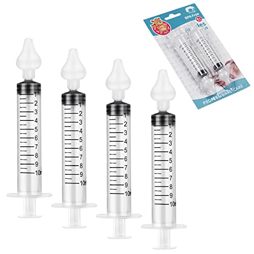 Vicloon Aspiradores Nasales,4PCS Irrigador Nasal para Recién Nacidos Kit de Enjuague Nasal de 10 ml, Limpiador de Enjuague Nasal