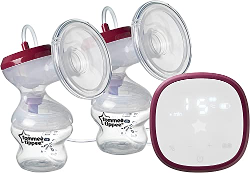 Tommee Tippee Made for Me Double Electric Breast Pump, Quiet and Lightweight, USB Rechargeable, Portable Unit with Massage and Express...