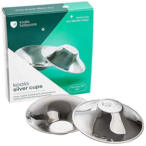 Tapones para pezones Koala Babycare 100% de Plata, sin níquel para la prevención y el tratamiento de grietas en los senos durante la...
