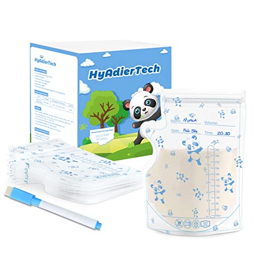 HyAdierTech Bolsas Leche Materna,120PCS Bolsas Almacenamiento Leche Materna de con Boquilla Dispensadora, 240ml sin BPA BPS, Diseño...