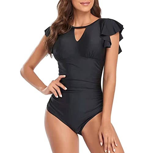 Traje de Baño de Una Pieza Mujer Bikini Cintura Alta Pliegues Bañadores Reductores Tallas Grandes Estampado Trajes de Bañadores Conjuntos...