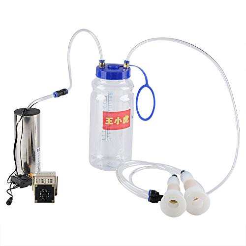 Máquina de ordeño eléctrica, portátil de 2 litros, dispositivo de ordeño por impulso de oveja y cabra, bomba de vacío, ordeñadora de...