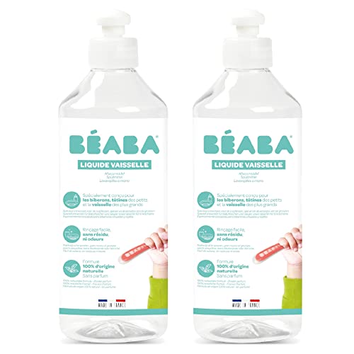 BÉABA, Líquido Lavavajillas para Biberones y Accesorios del Bebé, 100% de Origen Natural, Fabricado en Francia, Sin Perfumes, 100%...