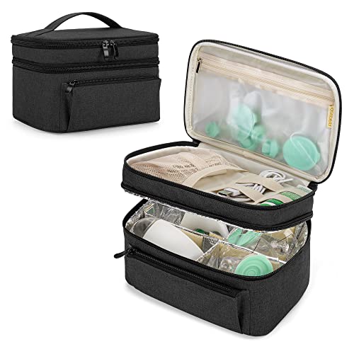 BAFASO Bolso de Sacaleches con Almohadilla Impermeable para Piezas de Extractor (Compatible con Extractor de Leche Willow y Elvie), Bolsa de...