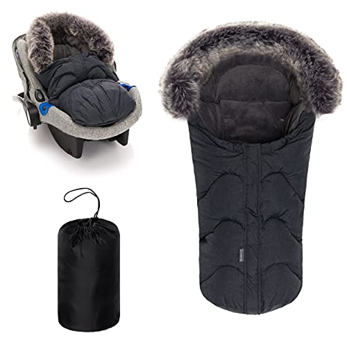 Zamboo Saco Grupo 0 Universal Invierno - Saco Capazo Bebe con forro polar térmico y pelo - Saco Cuco bebe universal para arnés de...