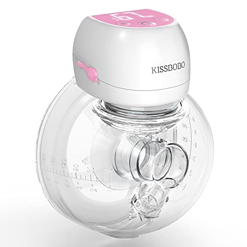 KISSBOBO Sacaleches Eléctrico Portátil,Manos Libres,2 Modos y 9 Niveles con pantalla LCD,Bombeo Fuerte, Leche a Prueba de Fugas, Ultra...