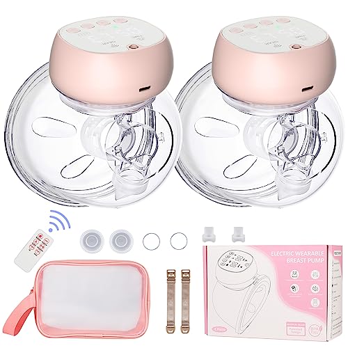 Sacaleches Electricos Doble, MOOKLIN ROAM Bomba de Manos Libres con 3 Modos 9 Niveles y Control Remoto, Pantalla LCD, Sin BPA, Extractor de...