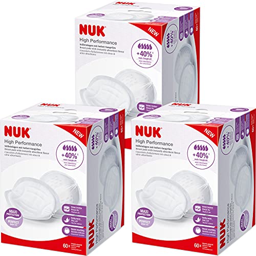 NUK Almohadillas de pecho de alto rendimiento, 3 x 60 piezas, color blanco